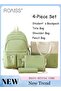 4 Pcs Letter Graphic Colorblock Backpack Set