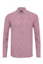 قميص Albini Cherry White Gingham Buttoned Collar Tailor Fit من الكتان الدلاف