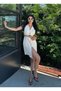 Straw Belted Linen Dress