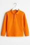 Children's Polo Neck Long Sleeve Orange T-shirt - 2