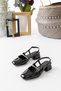 Gentle Pearl Short Block Heeled Patent Leather Women's Shoes - 4