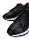 Men's Genuine Leather Black Sneakers & Sports Shoes - 3