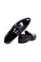 Dark Blue Color Laceless Genuine Leather Men's Shoes - 2