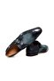 Petrol Blue Color Laceless Khaki Leather Men's Shoes - 2