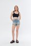 Women's High Waist Laser Detailed Tinted Short Jean Shorts - 7