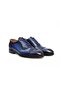 Cobalt Color Lace up Khaki Leather Men's Shoes