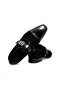 Black Color Laceless Genuine Leather Suede Men's Shoes - 2