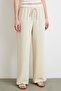 Waist Banded Wide Leg Trousers Cream - 4