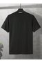 Trust Problem Printed Cotton Fabric Crew Neck Black Short Sleeve Men's T-Shirt - 2