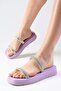 Karina Lilac Color Blunt Toe Inflatable Banded Women's Flat Slippers - 5