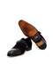 Black Color Laceless Genuine Leather Suede Men's Shoes - 3