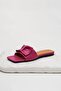 Cristina Genuine Leather Fuchsia Women's Heelless Flat Slippers - 7