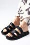 Arden Black Color Women's Flat Summer Slippers
