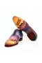 Boom Sari-Purple-Pink-Dark Blue Color Lace up Khaki Leather Men's Shoes - 3