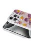 iPhone 14 Pro Max Case Flower Pattern Glossy Stone Hard Silicone Sys Garden Cover - White - 3
