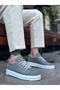 BA0152 Lace-up High Sole Gray Melted Linen Men's Shoes