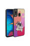 Galaxy A30 Case Sys Amas Silicone Cover with Shining Embossed Iconic Figure - Purple