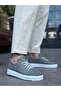 BA0152 Lace-up High Sole Gray Melted Linen Men's Shoes - 3