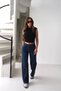 Women's Wide Wide Leg Regular Fit Jean Jeans Trousers Navy Blue - 5