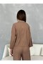 Women's Suit with Shirt Pocket Detail and Elastic Waist Trousers - 5