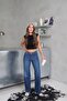 Women's Wide Wide Leg Regular Fit Jean Jeans Trousers Blue - 3