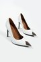 Women's Leather Stiletto Toe Detailed White - 3