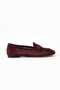 Women's Genuine Leather Ballerinas Claret Red - 2