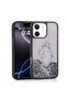 iPhone 12 Case Liquid Glitter Transparent Back Surface Sys Keto Silicone Cover - Black