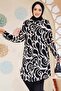 Patterned Ecru Hijab Tunic 11711E - 2