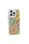 iPhone 14 Pro Max Case Flower Pattern Glossy Stone Hard Silicone Sys Garden Cover - White - 6