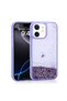 iPhone 12 Case Liquid Glitter Transparent Back Surface Sys Keto Silicone Cover - Purple