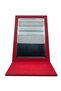 Leather Fabric Covered Red Color Foldable Footed Jewelry and Makeup Mirror 31*X31 cm - 3