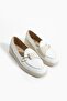 Women's Genuine Leather Ballerinas Tan White - 3