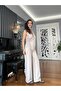 Beige Linen Trousers Wrap Vest Suit - 5