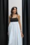 Women's White Double Color Summer Strap Dress - 3