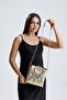 Gold Snake Patterned Ring Handle Chain Hand and Shoulder Women's Bag - 3