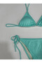 Women's Water Green Halter Tie Triangle Bikini Set Hzl25S-Lc5005 - 5