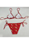 Women's Red Watermelon Pattern Halter Neck Tie Triangle Bikini Set Hzl25S-Lc5005 - 5