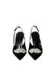 Jenny Satin Black Stone Detailed Heeled Shoes - 6
