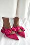 Monday Fuchsia Satin Bow Tie Buckle Women's Shoes - 2