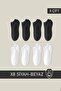 8 Pairs Unisex Black White Navy Blue Ankle Length Booties Socks 8 Pieces - 2