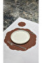 Ellipse Faux Leather Wave Cut American Service Supla 4 Piece Placemats for 2 People - Tile - 2