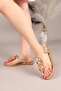 Elmin Flower Buckle Flip Flops Sandals Gold - 7
