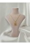 Women's Steel Anti Tarnish Gold Color Rectangular Necklace
