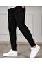 Men's Black Cotton Sweatpants Slim Fit Skinny Leg Jogger - 3