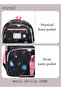 3-Piece Backpack Set Simple Large-Capacity Carrying School Bag Shoulder Bag Pencil Bag Waterproof Fa - 3