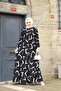 WOMEN'S SUMMER MODEST FRONT BUTTONED PATTERNED WOVEN VISCOSE ELEGANT DRESS