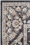 Private Black Distressed Vintage Rug with Floral Print—Authentic Woven Chenille Living Room Rug (xxx) - 5