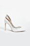 Women's White Genuine Leather Stone Detailed Heeled Shoes - 2