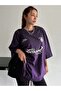 Fantastic Single Jersey T-Shirt - Purple Printed Oversize Crew Neck T-Shirt